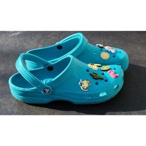 Crocs Classic Unisex Clog Slide Sandals / Turquoise Tonic - Men's 10 Women's 12